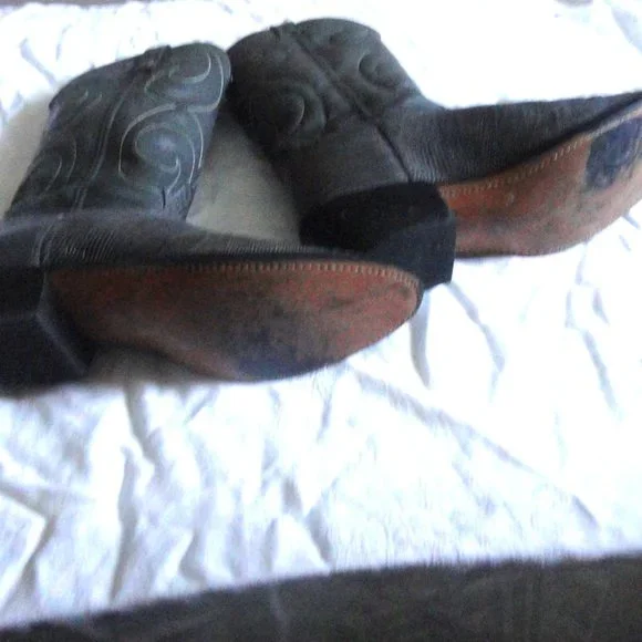 Acme Cowhide Lizard Reptile Embossed Cowboy Boots - Picture 6 of 9